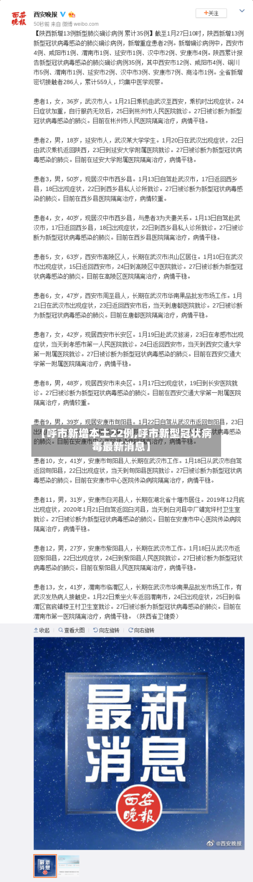 【呼市新增本土22例,呼市新型冠状病毒最新消息】-第2张图片