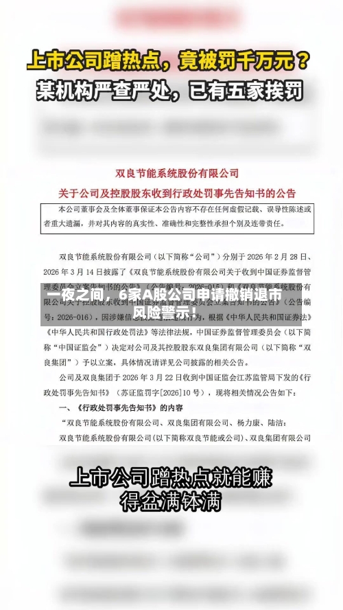 一夜之间	，6家A股公司申请撤销退市风险警示！-第2张图片