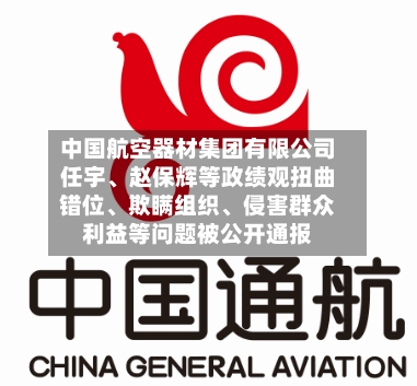 中国航空器材集团有限公司任宇、赵保辉等政绩观扭曲错位、欺瞒组织	、侵害群众利益等问题被公开通报-第2张图片