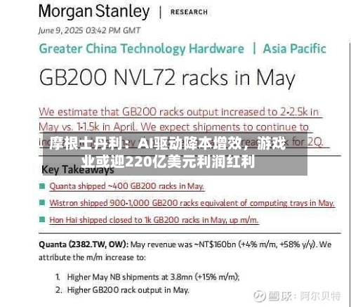 摩根士丹利：AI驱动降本增效，游戏业或迎220亿美元利润红利-第2张图片