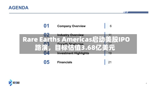 Rare Earths Americas启动美股IPO路演	，目标估值3.68亿美元-第3张图片
