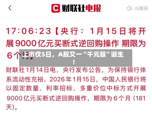 上市仅5日，A股又一“千元股	”诞生！-第2张图片