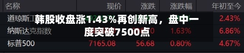 韩股收盘涨1.43%再创新高，盘中一度突破7500点-第3张图片