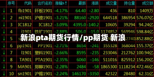 新浪pta期货行情/pp期货 新浪