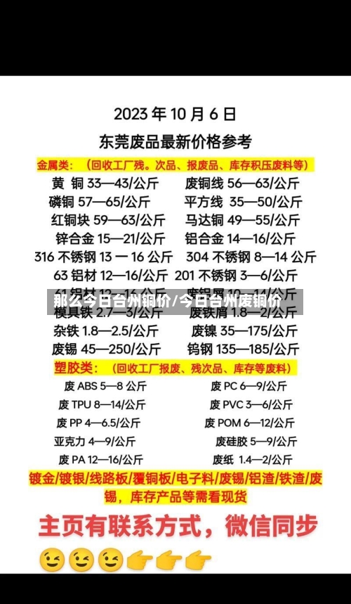 那么今日台州铜价/今日台州废铜价-第2张图片