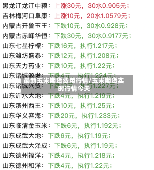 最新玉米期货费用行情/玉米期货实时行情今天-第3张图片