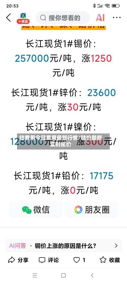 钴费用今日费用最新行情/钴价最新实时报价