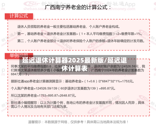 延迟退休计算器2025最新版/延迟退休计算表-第2张图片