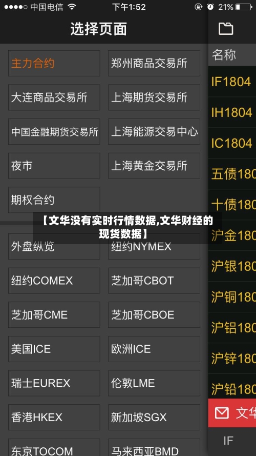 【文华没有实时行情数据,文华财经的现货数据】