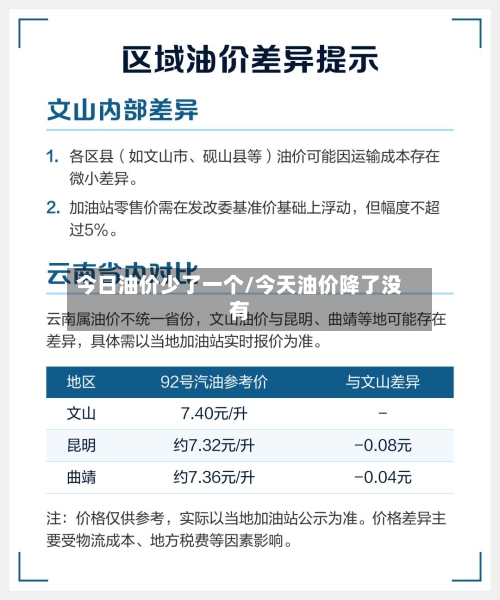 今日油价少了一个/今天油价降了没有-第2张图片