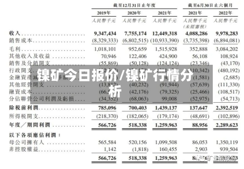 镍矿今日报价/镍矿行情分析