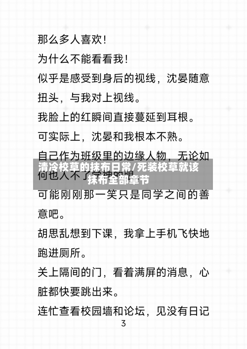 清冷校草的抹布日常/死装校草就该抹布全部章节
