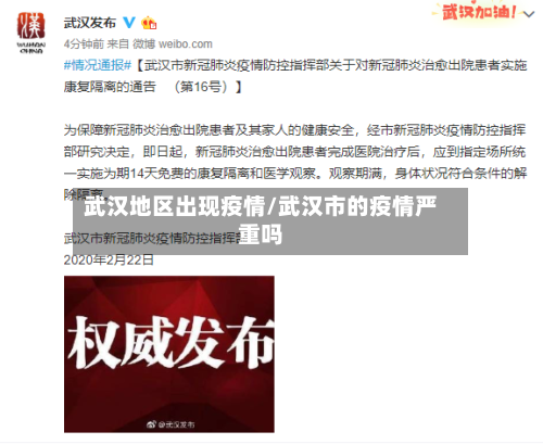 武汉地区出现疫情/武汉市的疫情严重吗