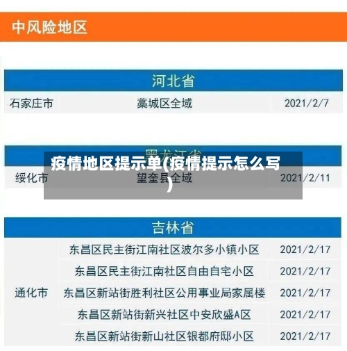 疫情地区提示单(疫情提示怎么写)-第2张图片
