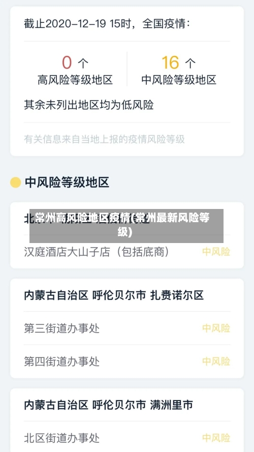 常州高风险地区疫情(常州最新风险等级)