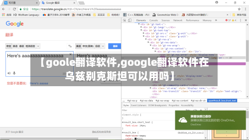 【goole翻译软件,google翻译软件在乌兹别克斯坦可以用吗】