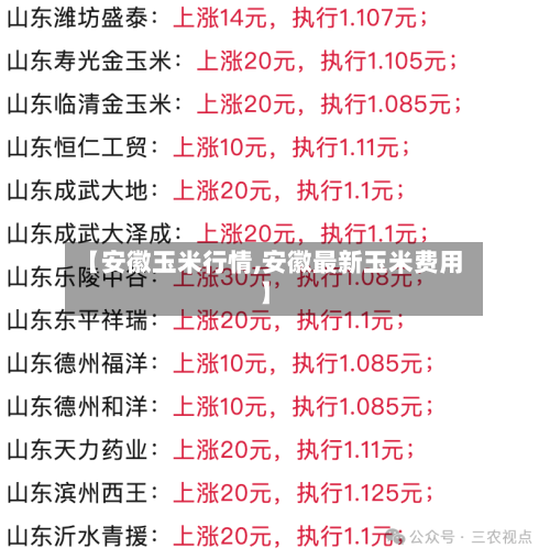 【安徽玉米行情,安徽最新玉米费用】-第2张图片