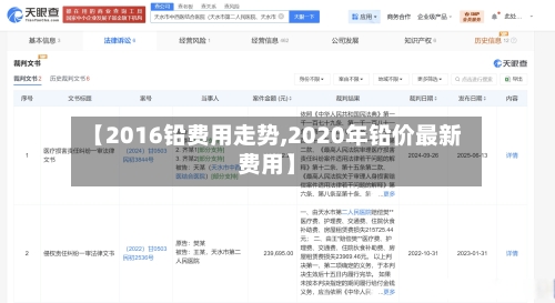 【2016铅费用走势,2020年铅价最新费用】-第2张图片