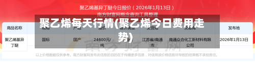 聚乙烯每天行情(聚乙烯今日费用走势)-第3张图片