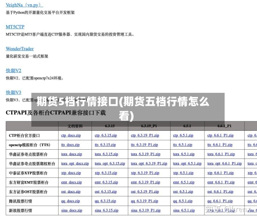 期货5档行情接口(期货五档行情怎么看)