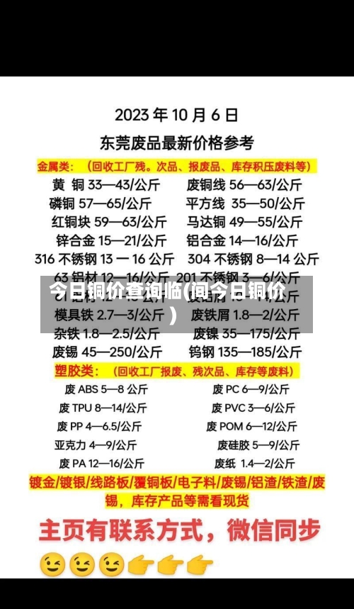 今日铜价查询临(间今日铜价)