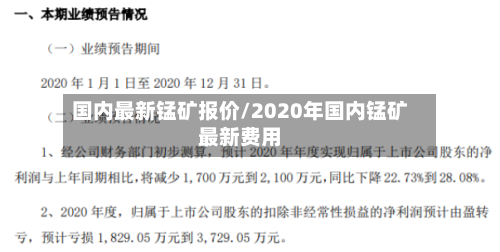 国内最新锰矿报价/2020年国内锰矿最新费用-第3张图片