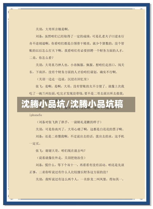沈腾小品坑/沈腾小品坑稿-第2张图片