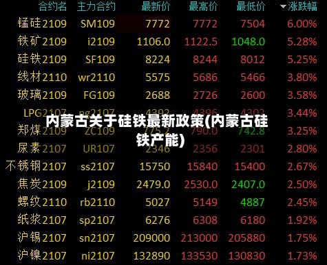 内蒙古关于硅铁最新政策(内蒙古硅铁产能)-第2张图片