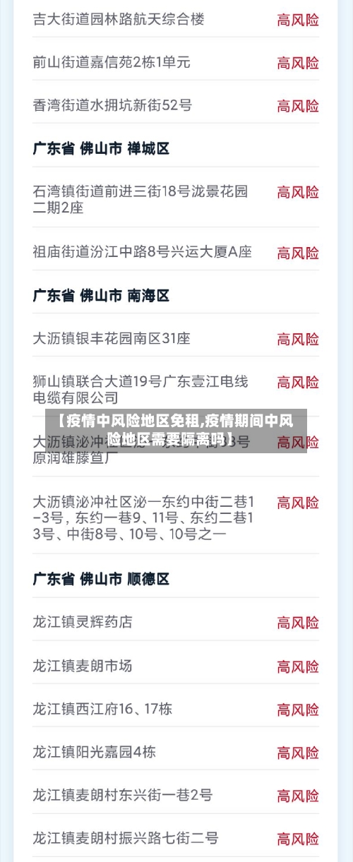 【疫情中风险地区免租,疫情期间中风险地区需要隔离吗】-第3张图片