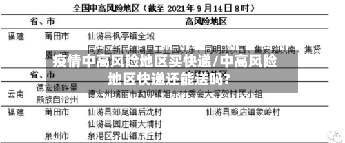疫情中高风险地区买快递/中高风险地区快递还能送吗?