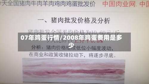 07年鸡蛋行情/2008年鸡蛋费用是多少-第2张图片