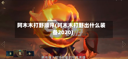 阿木木打野顺序(阿木木打野出什么装备2020)-第2张图片