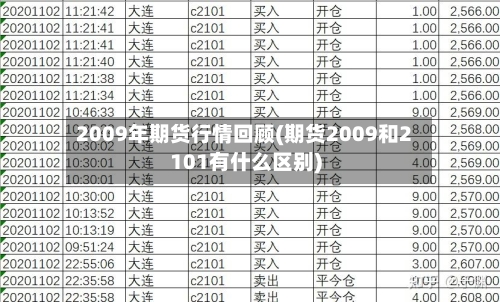 2009年期货行情回顾(期货2009和2101有什么区别)-第3张图片