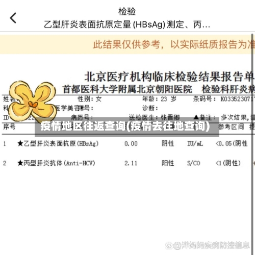 疫情地区往返查询(疫情去往地查询)