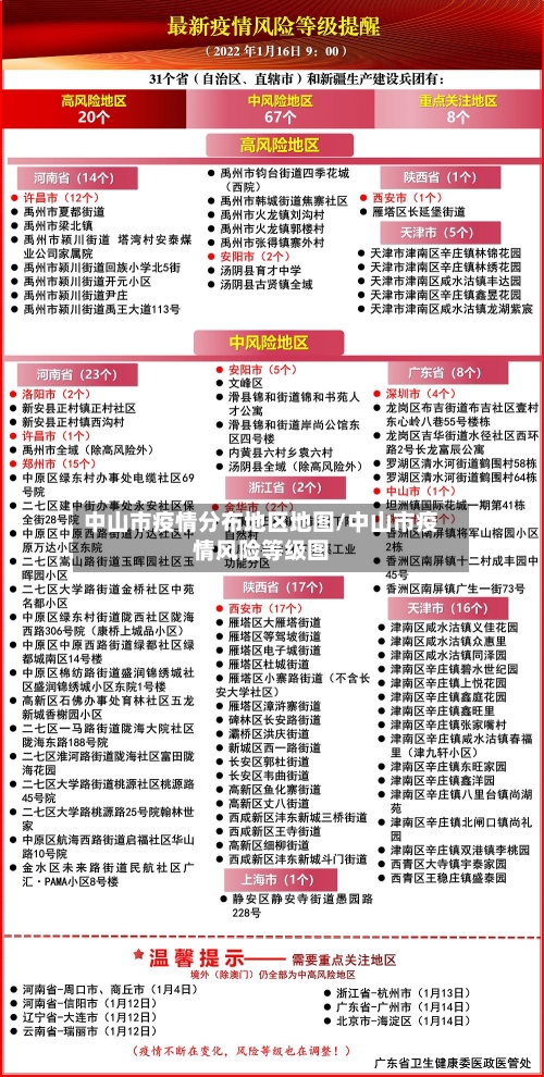 中山市疫情分布地区地图/中山市疫情风险等级图