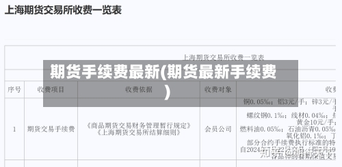 期货手续费最新(期货最新手续费)