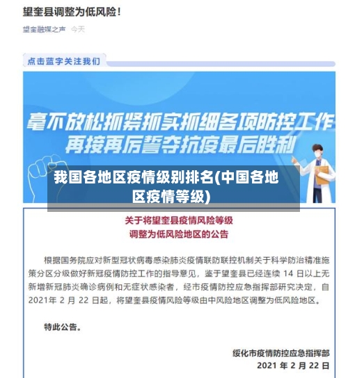 我国各地区疫情级别排名(中国各地区疫情等级)