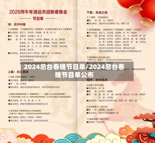 2024总台春晚节目单/2024总台春晚节目单公布