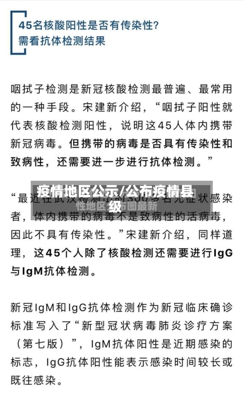 疫情地区公示/公布疫情县级
