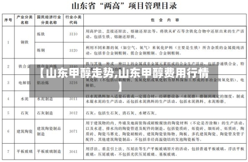 【山东甲醇走势,山东甲醇费用行情】