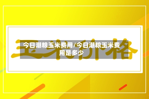 今日潮粮玉米费用/今日潮粮玉米费用是多少