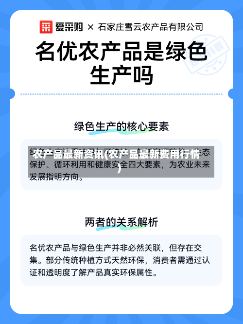 农产品最新资讯(农产品最新费用行情)