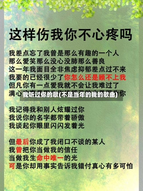 我听过你的歌(不是当年的我的歌曲)