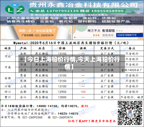 【今日上海铅价行情,今天上海铅价行情】