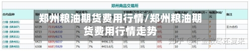 郑州粮油期货费用行情/郑州粮油期货费用行情走势-第2张图片