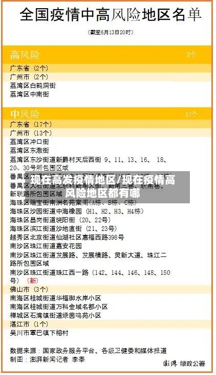 现在高发疫情地区/现在疫情高风险地区都有哪-第3张图片