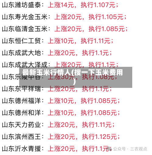 最新玉米行情人(搜一下玉米费用)
