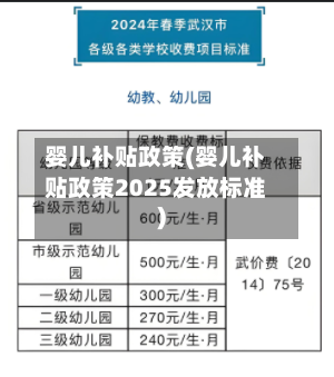 婴儿补贴政策(婴儿补贴政策2025发放标准)-第2张图片