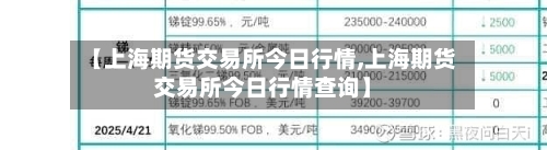 【上海期货交易所今日行情,上海期货交易所今日行情查询】