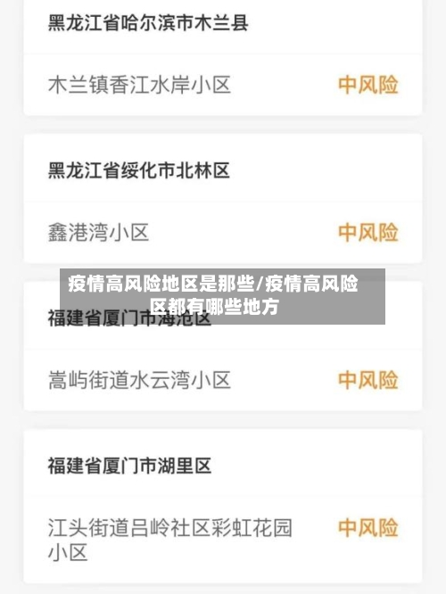 疫情高风险地区是那些/疫情高风险区都有哪些地方-第2张图片
